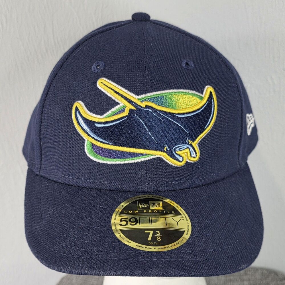 New Era 59FIFTY Tampa Bay Rays Navy Blue Fitted Hat Cap Size 7 3/8 MLB On-Field - Picture 6 of 12